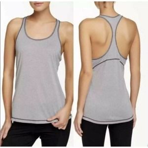 Z by Zella Striped Racerback Tank Top, Grey and White